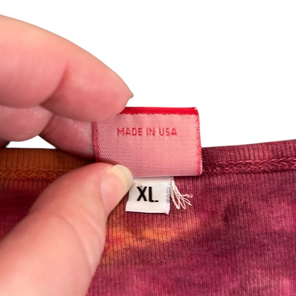 SALE Vintage Glima Vienna Graphic 3/4 Sleeve Top Tie Dye Y2K 90s Cotton USA XL - Picture 4 of 9